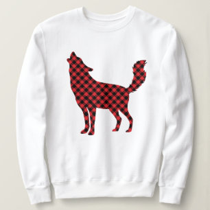 Weihnachtsweiden, Tiersüß, Karierter Rotwolf Sweatshirt