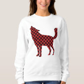 Weihnachtsweiden, Tiersüß, Karierter Rotwolf Sweatshirt (Vorderseite)