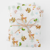 Weihnachtsweiden Wrapping Paper flach weiß Geschenkpapier Set (Beispiel)