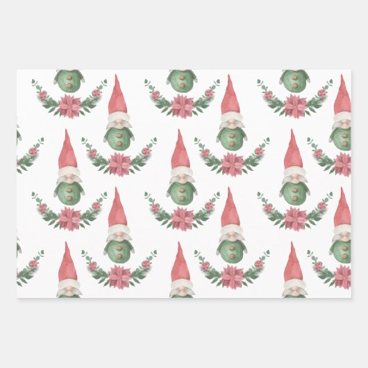 Weihnachtsweih Gonk Gnome Wrapping Paper Geschenkpapier Set (Vorderseite 3)