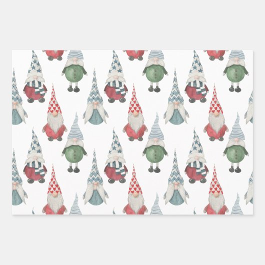 Weihnachtsweih Gonk Gnome Wrapping Paper Geschenkpapier Set (Vorderseite 2)