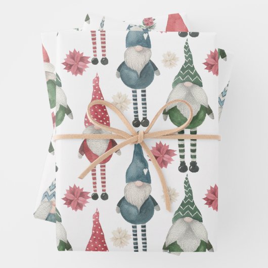 Weihnachtsweih Gonk Gnome Wrapping Paper Geschenkpapier Set (Beispiel)