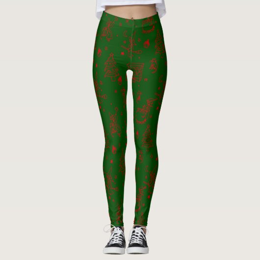 Weihnachtsweih, grün leggings (Vorderseite)