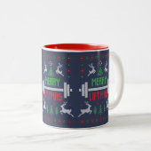 Weihnachtsweih Heben hässliches Pullover Zweifarbige Tasse (VorderseiteRechts)