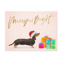 Weihnachtsweih Hund Dackel Merry Bright