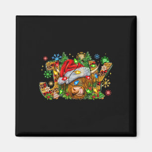 Weihnachtsweih Niedliche Hochlandkuh mit Weihnacht Magnet