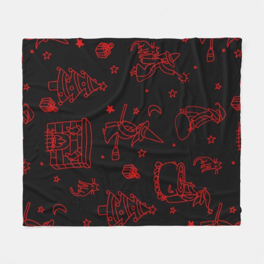 Weihnachtsweih, schwarz fleecedecke (Vorderseite (Horizontal))