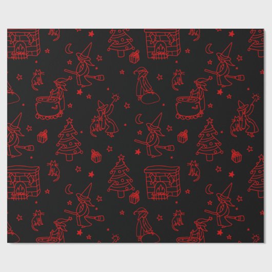 Weihnachtsweih, schwarz geschenkpapier (Flach)