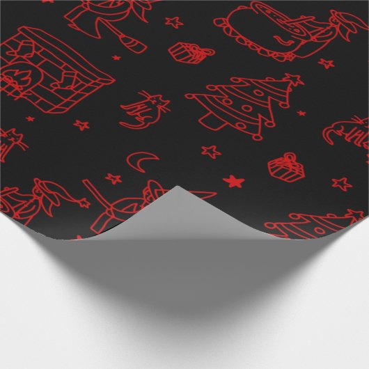 Weihnachtsweih, schwarz geschenkpapier (Ecke)