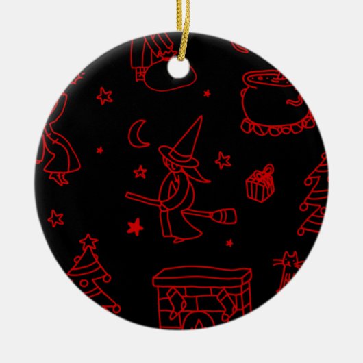 Weihnachtsweih, schwarz keramik ornament (Vorne)