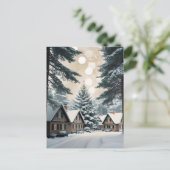 Weihnachtsweihdorf im Wald Postkarte (Stehend Vorderseite)