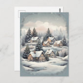 Weihnachtsweihdorf im Wald Postkarte (Vorne/Hinten)