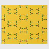 Weihnachtsweihe auf Orange Geschenkpapier (Flach)