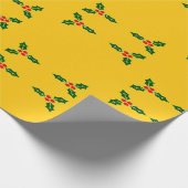 Weihnachtsweihe auf Orange Geschenkpapier (Ecke)