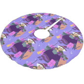 Weihnachtsweihe der schwarzen Katze Polyester Weihnachtsbaumdecke (Schrägansicht)