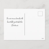 Weihnachtsweihe Feiertagspostkarte (Rückseite)