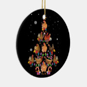 Weihnachtsweihe im Hühnchen Lichter Funny Chicken Keramik Ornament (Rechts)