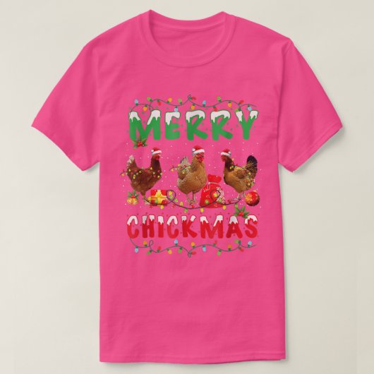 Weihnachtsweihe im Hühnchen Lights Merry Xmas Hühn T-Shirt (Design vorne)