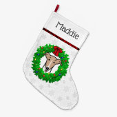 Weihnachtsweihe & Lichter - Fauna & Weiß Großer Weihnachtsstrumpf (Vorderansicht (hängend))