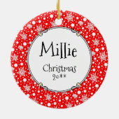 Weihnachtsweihe & Lichter - Fauna & Weiß Keramik Ornament (Hinten)