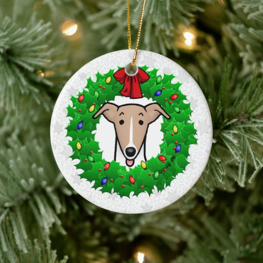 Weihnachtsweihe & Lichter - Fauna & Weiß Keramik Ornament (Baum)