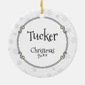 Weihnachtsweihe & Lichter - Fauna & Weiß Keramik Ornament (Hinten)