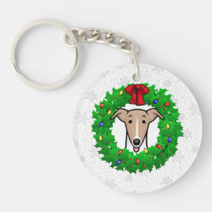 Weihnachtsweihe & Lichter - Fauna & Weiß Schlüsselanhänger