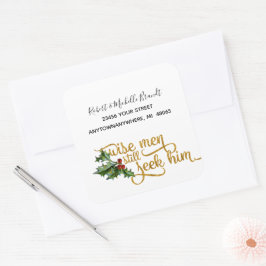 Weihnachtsweihe Männer suchen noch immer nach sein Quadratischer Aufkleber