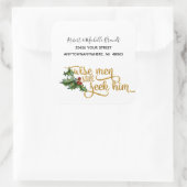 Weihnachtsweihe Männer suchen noch immer nach sein Quadratischer Aufkleber (Tasche)