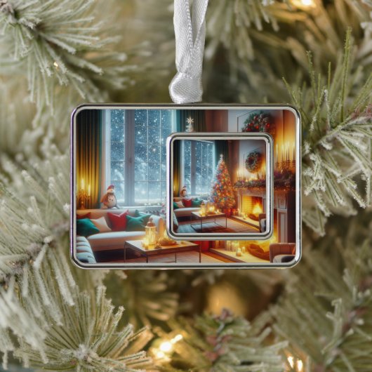 Weihnachtsweihnacht Rahmen-Ornament Silber (Baum)