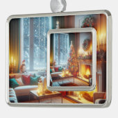 Weihnachtsweihnacht Rahmen-Ornament Silber (Links)