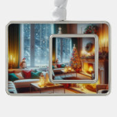 Weihnachtsweihnacht Rahmen-Ornament Silber (Vorderseite)