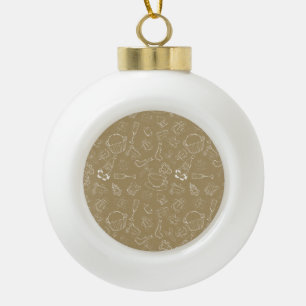 WeihnachtsWeihnachten Gingerbread Man and santa Keramik Kugel-Ornament