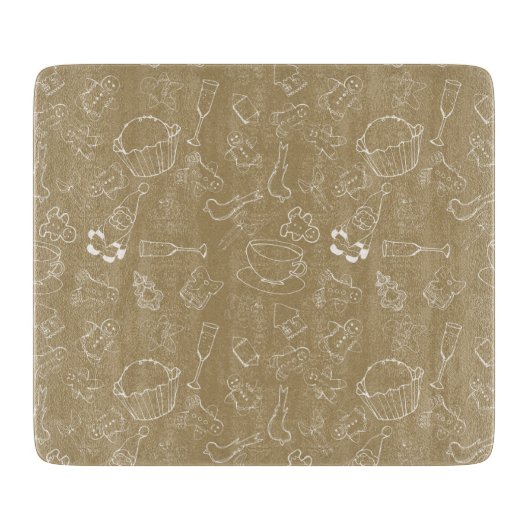 WeihnachtsWeihnachten Gingerbread Man and santa Schneidebrett (Vorderseite)