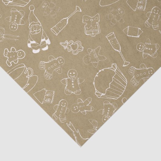 WeihnachtsWeihnachten Gingerbread Man and santa Seidenpapier (Ausschnitt)