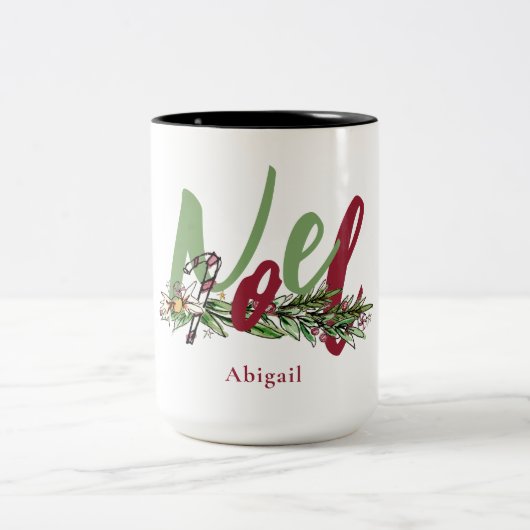 WeihnachtsWeihnachten Personalisiert Zweifarbige Tasse (Mittel)