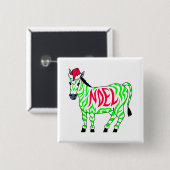 WeihnachtsWeihnachtenZebra Button (Vorne & Hinten)