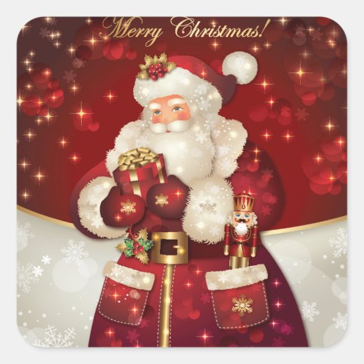 WeihnachtsWeihnachtsaufkleber Quadratischer Aufkleber (Vorderseite)