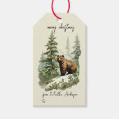 Weihnachtsweihnachtsbär Name Geschenkanhänger (Vorderseite)