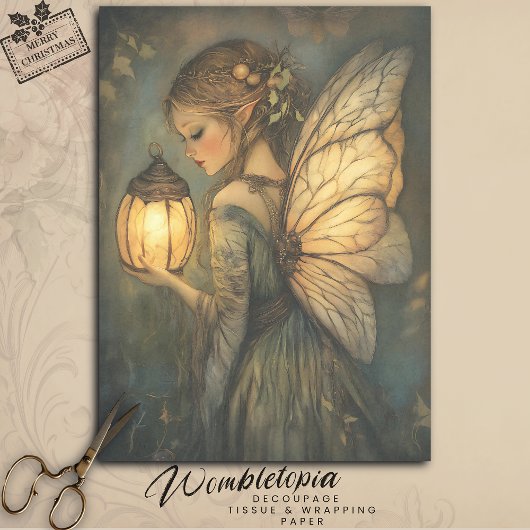 Weihnachtsweihnachtsbaum Fairy Holding Lattern Seidenpapier