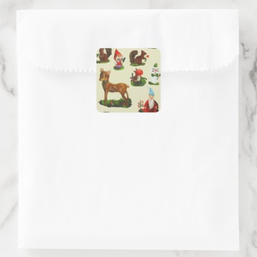 Weihnachtsweihnachtsbaum Hirsch Santa Snowman Quadratischer Aufkleber (Tasche)