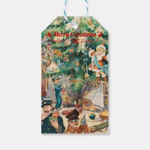 Weihnachtsweihnachtsbaum Lithografische Geschenket Geschenkanhänger