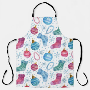 Weihnachtsweihnachtsbäume HandGezeichnet Muster Schürze