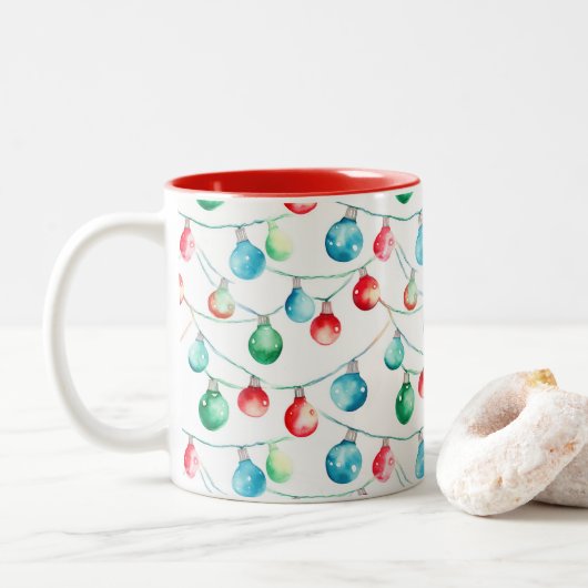 Weihnachtsweihnachtsbäume Zweifarbige Tasse (Mit Donut)