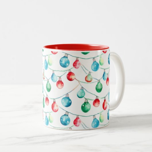 Weihnachtsweihnachtsbäume Zweifarbige Tasse (VorderseiteRechts)