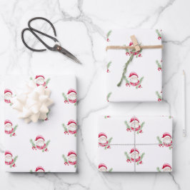 Weihnachtsweihnachtsbild im Weihnachtskalender Geschenkpapier Set