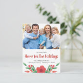 Weihnachtsweihnachtsblumen Neues Foto Feiertagskarte (Stehend Vorderseite)