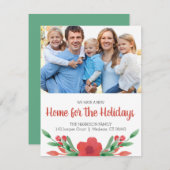 Weihnachtsweihnachtsblumen Neues Foto Feiertagskarte (Vorne/Hinten)