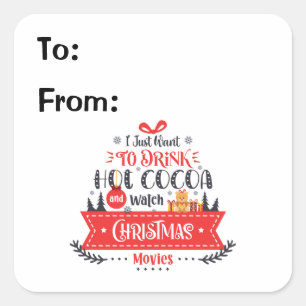 Weihnachtsweihnachtscreme Grafische Typografie - G Quadratischer Aufkleber