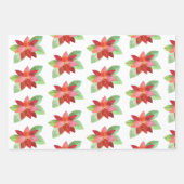 Weihnachtsweihnachtsfeier Holly Poinsettia Geschen Geschenkpapier Set (Vorderseite 3)